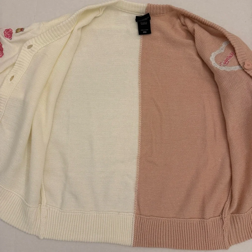 Sanrio My Melody Blush Pink & Creamy White Split Cardigan - Picture 4 of 8
